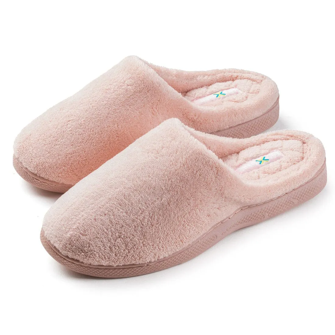 Roxoni Women's Plush Slip On Memory Foam Indoor Outdoor