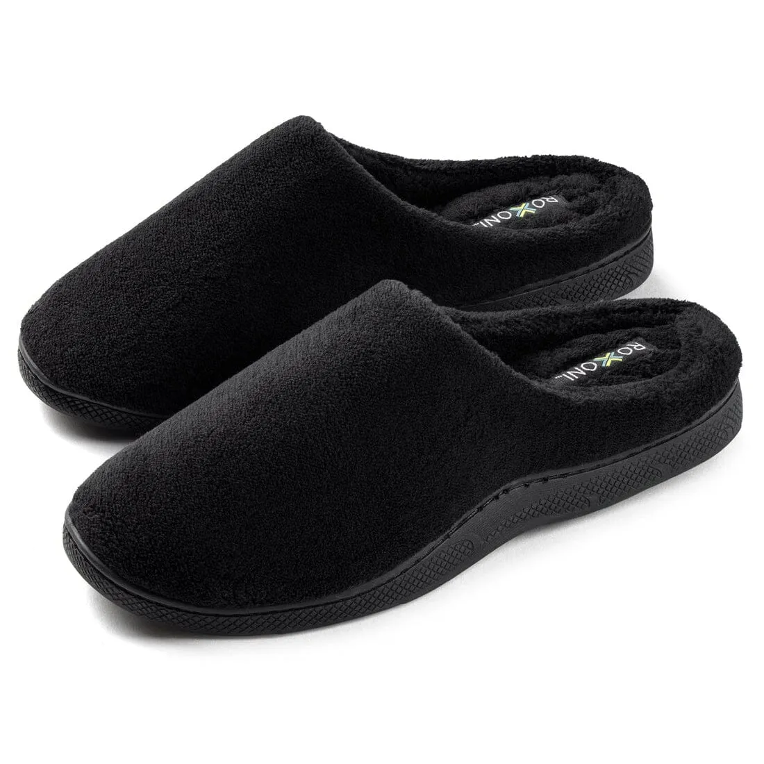 Roxoni Women's Plush Slip On Memory Foam Indoor Outdoor