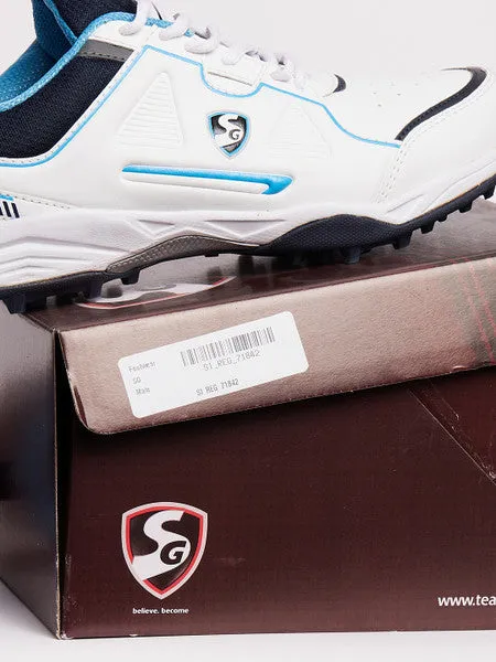 SG Club 5.0 Cricket Shoes- White/Navy/Teal