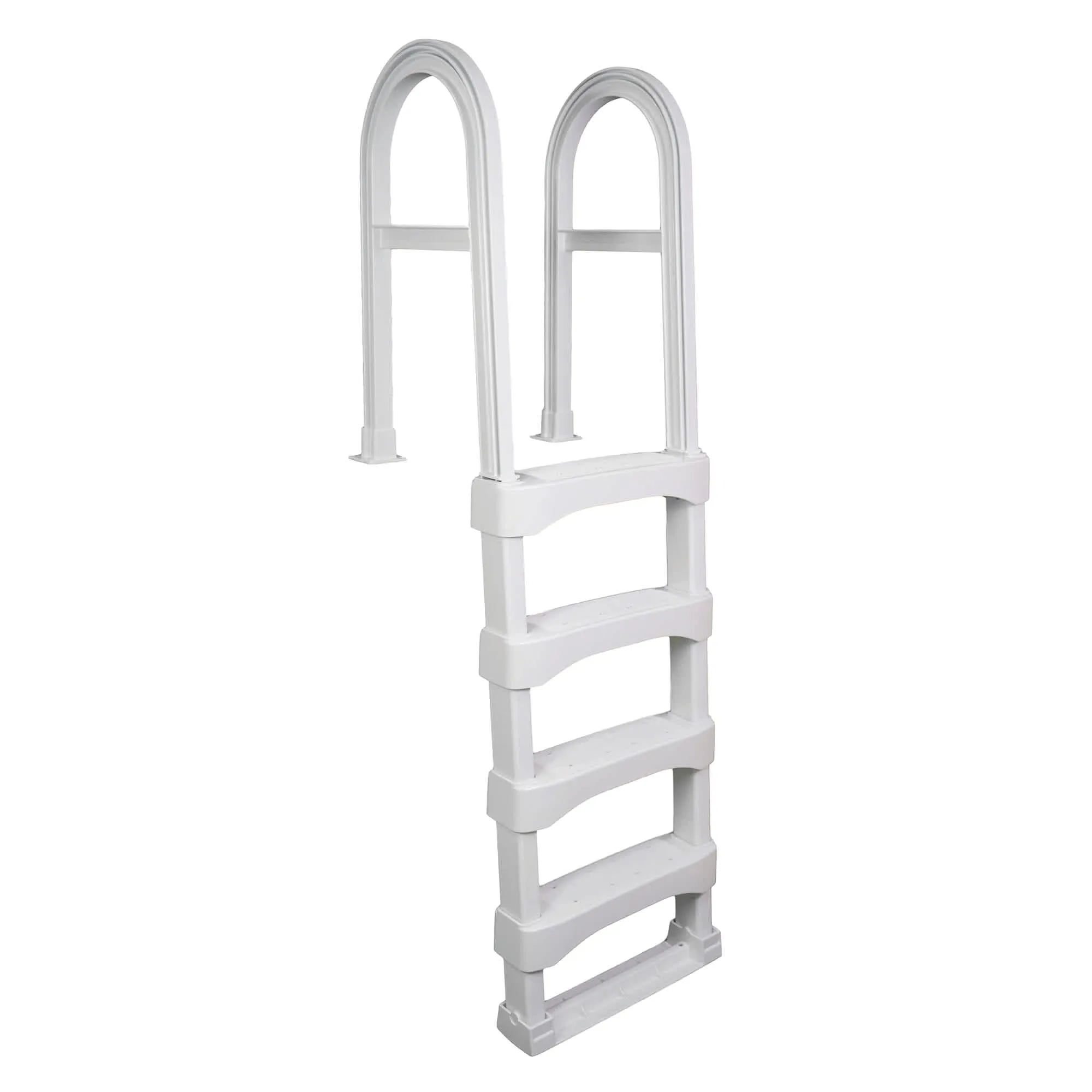 Snap-Lock Deck Ladder for Above-Ground Pools - White