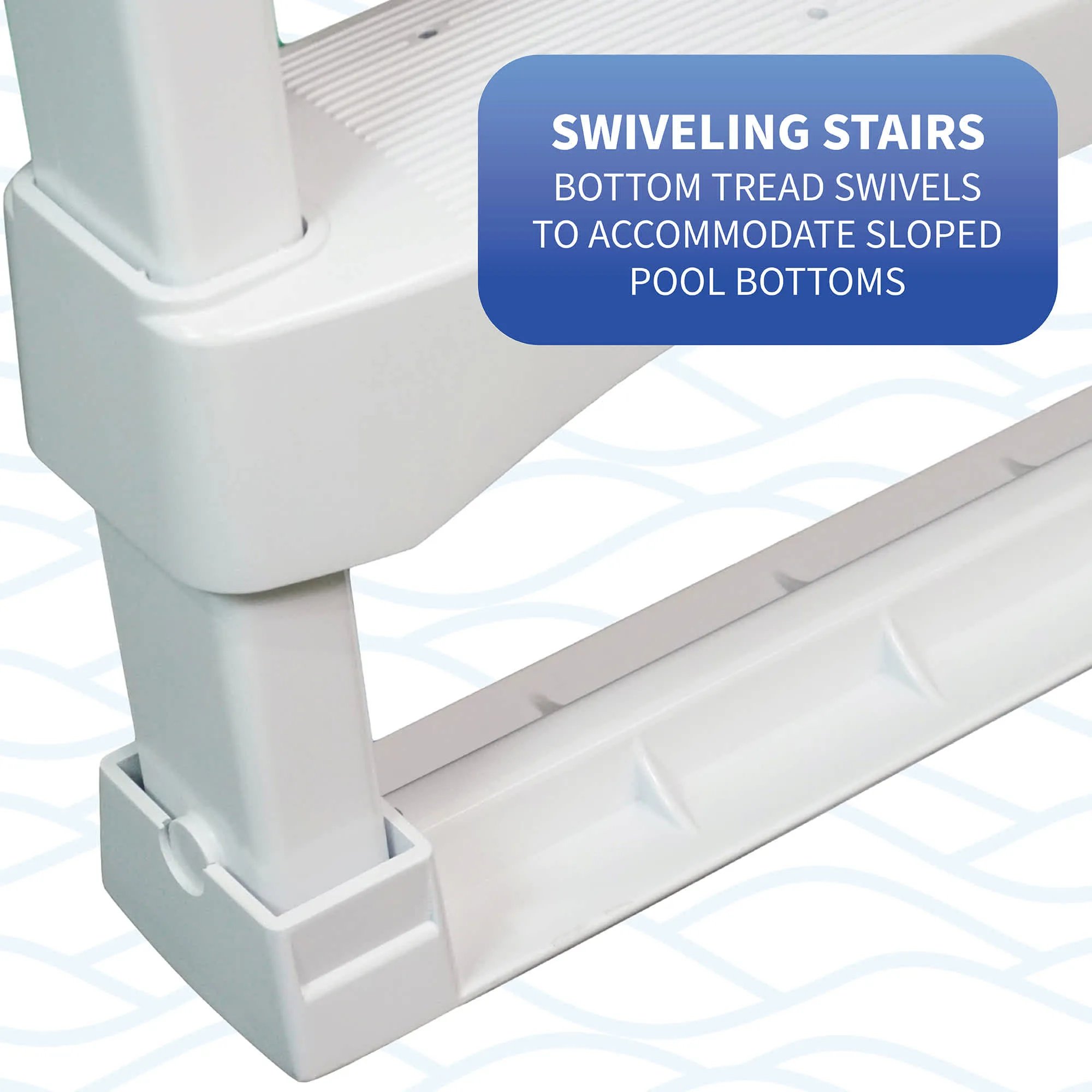 Snap-Lock Deck Ladder for Above-Ground Pools - White