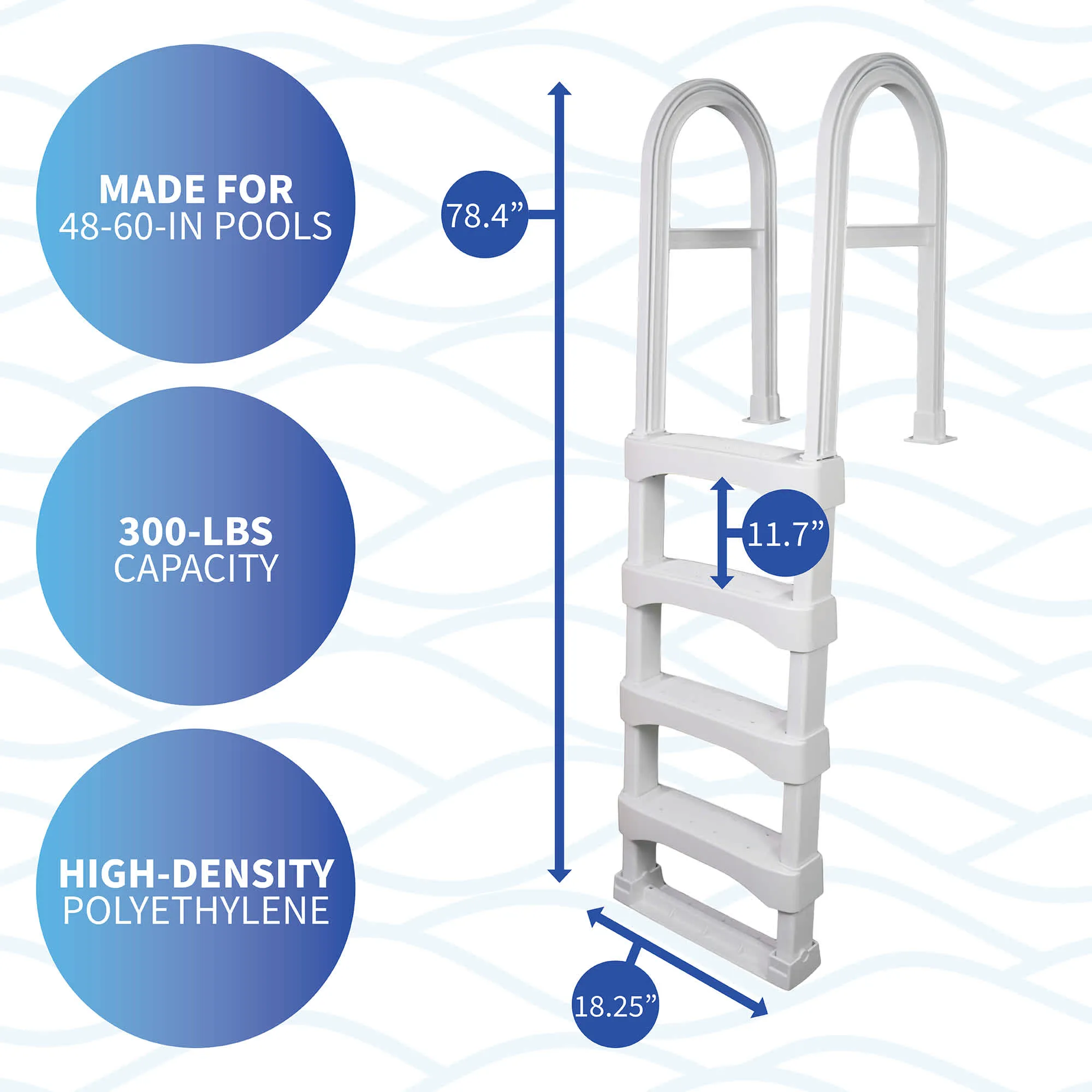 Snap-Lock Deck Ladder for Above-Ground Pools - White