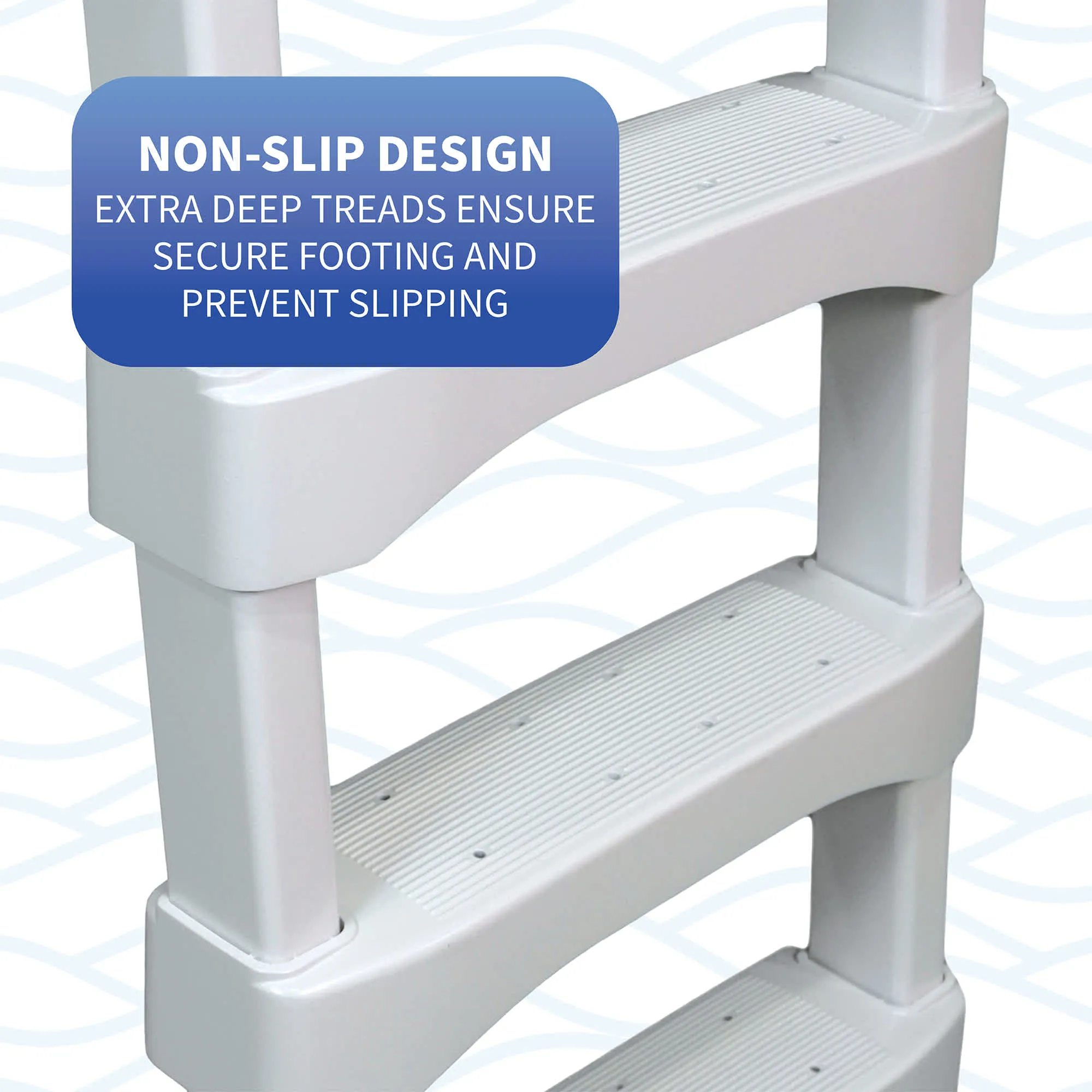 Snap-Lock Deck Ladder for Above-Ground Pools - White