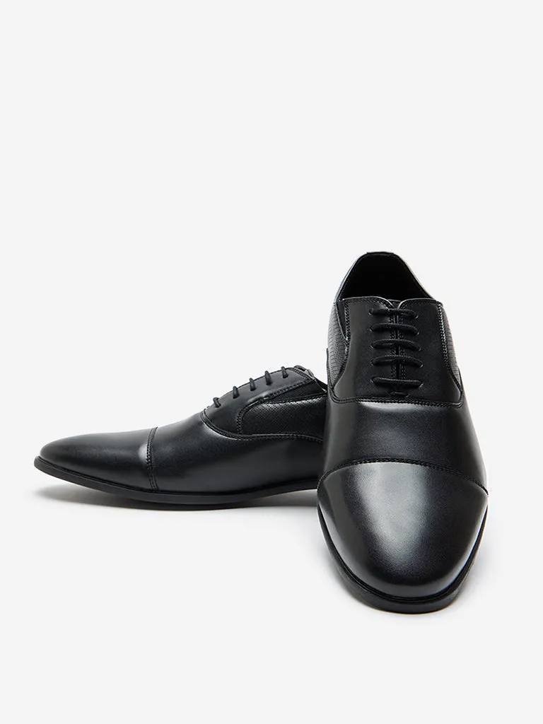 SOLEPLAY Black Textured Formal Shoes