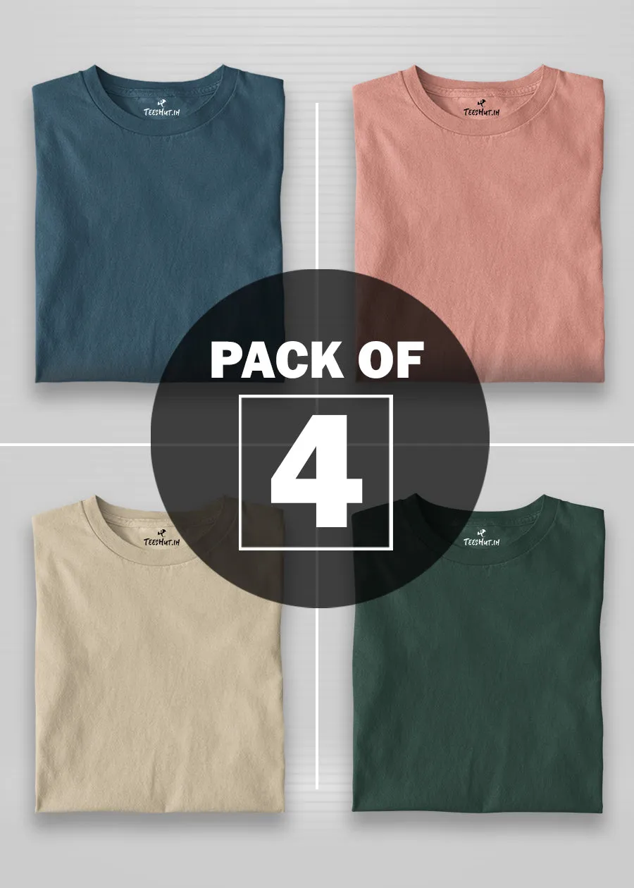 Solid Half Sleeve T-Shirt Women Combo - Pack of 4