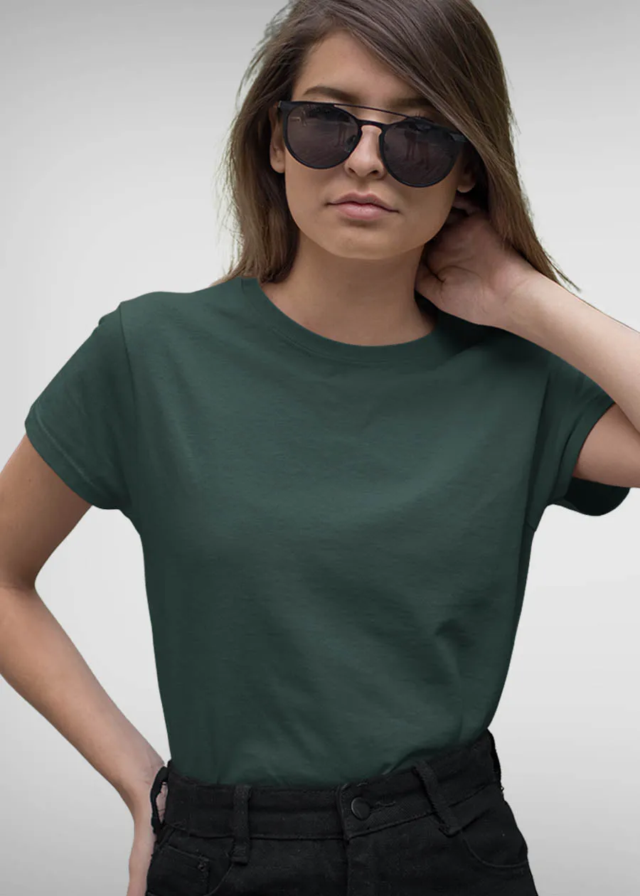 Solid Half Sleeve T-Shirt Women Combo - Pack of 4