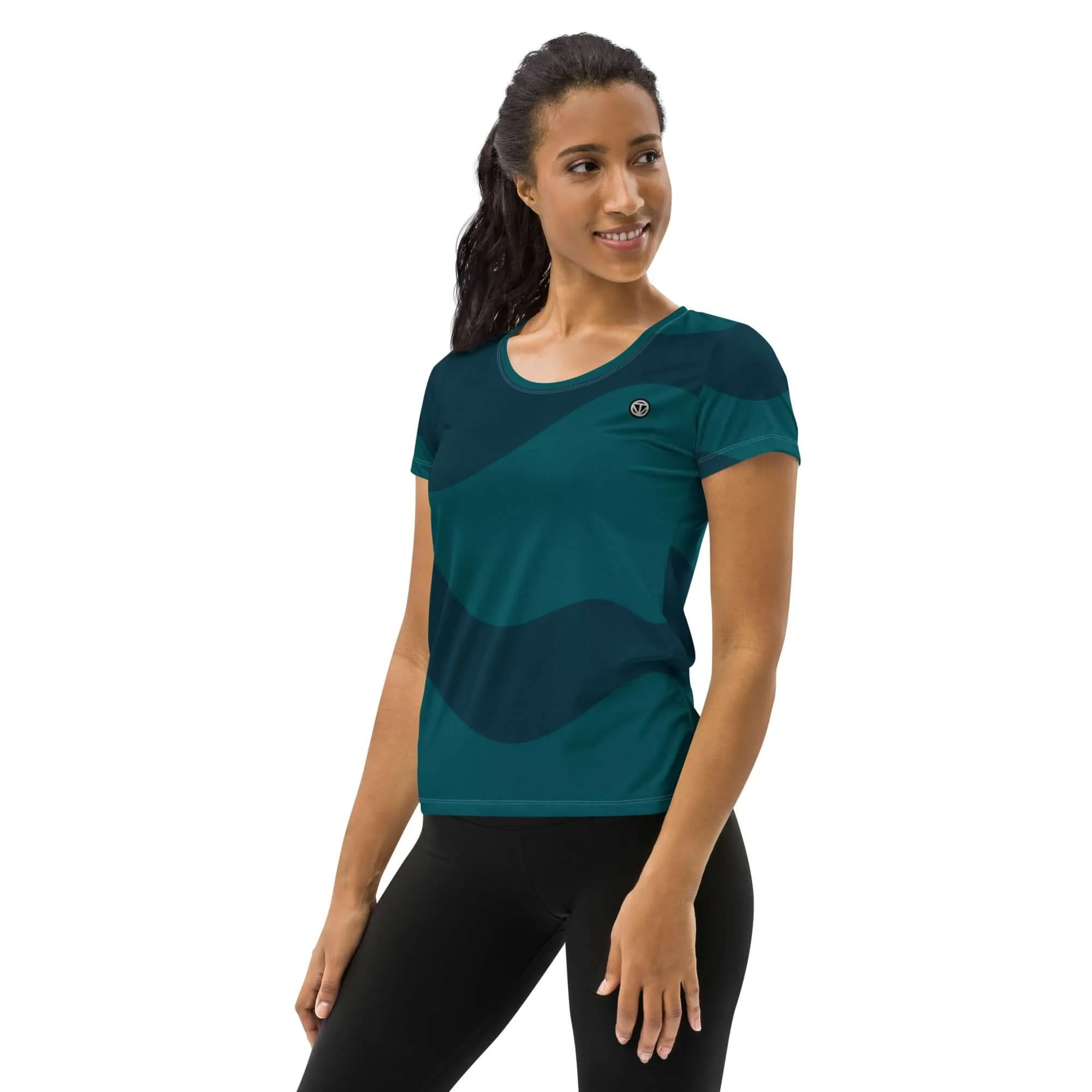 TOV Damen Sport T-Shirt ABSTRACT (Blau)