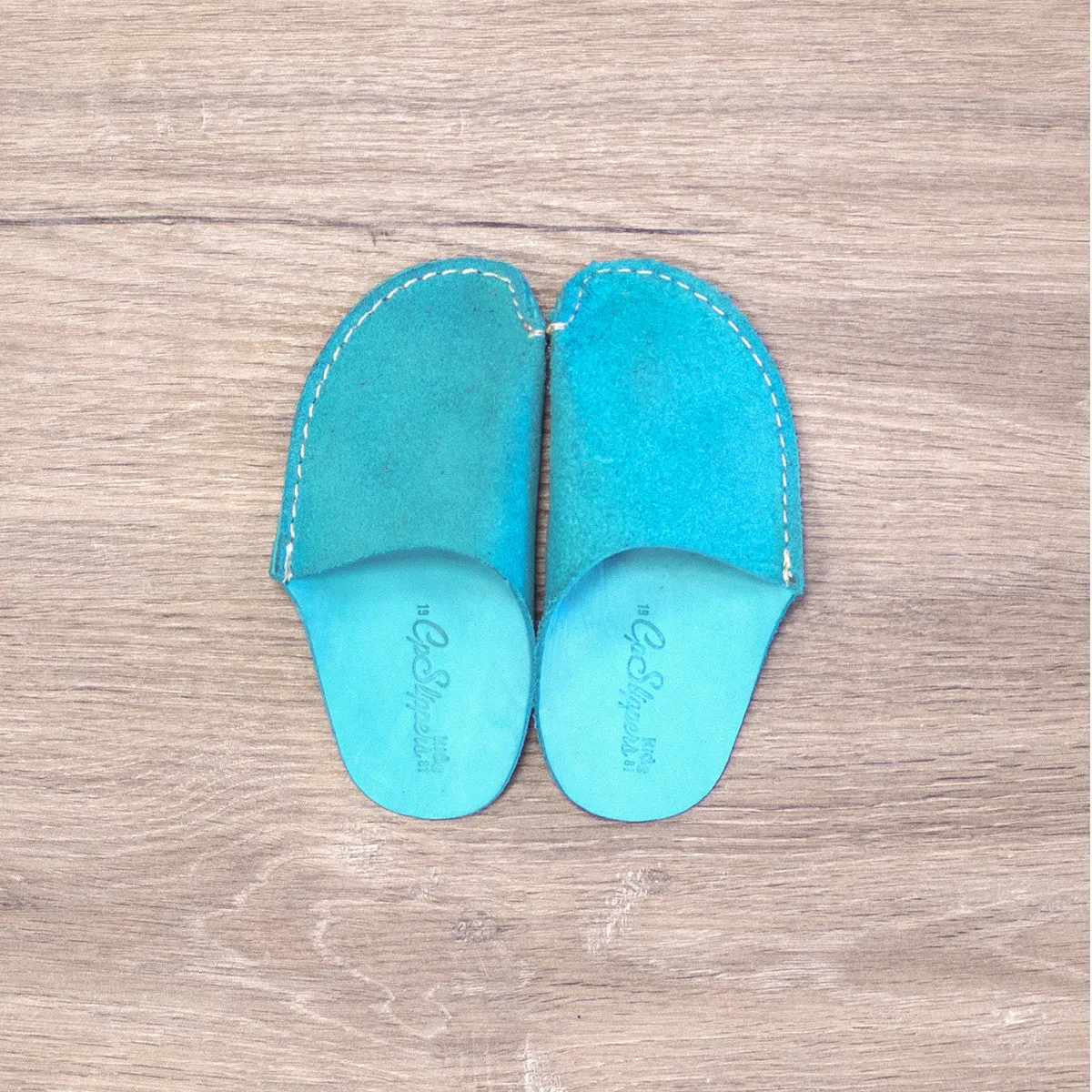 Turquoise CP Slippers Kids Minimalist