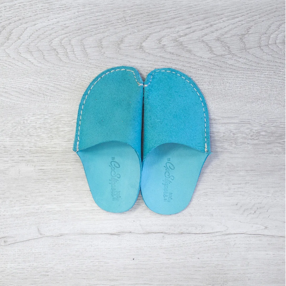 Turquoise CP Slippers Kids Minimalist