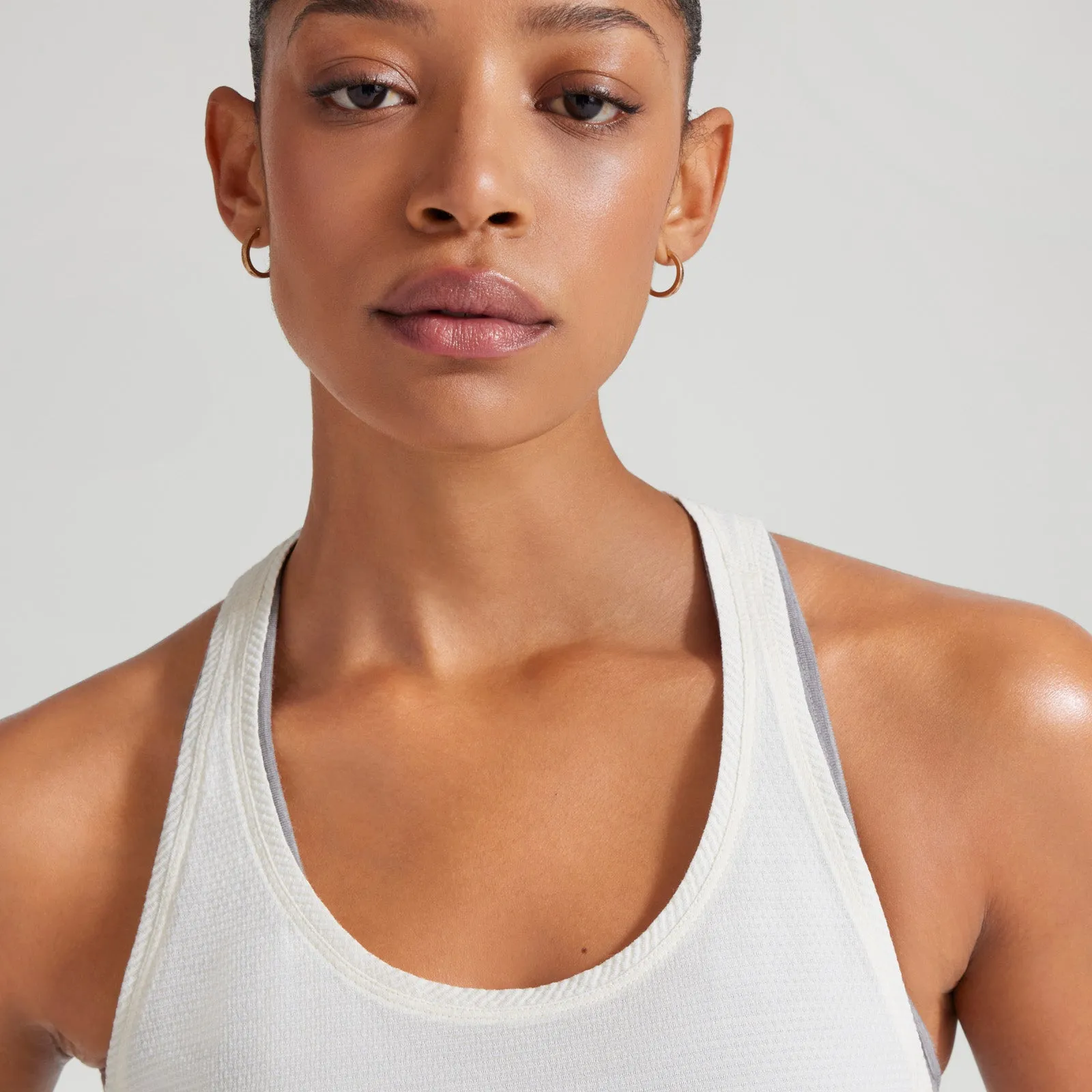 Women's Natural Run Tank - Natural White